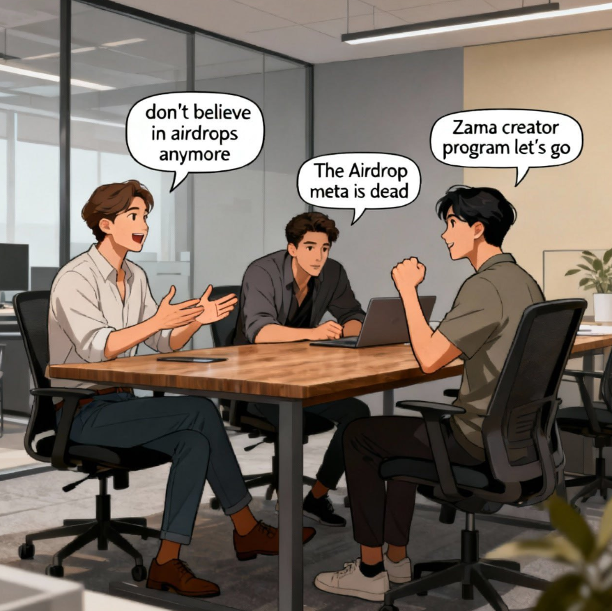 Good morning fam! 
Meta Airdrop just flipped the script.
No more vibes, <a href="/zama/">Zama</a>  &amp; top Web3 projects are redefining value.
No mindless clicks. 
No bot farming.
Just real engagement, loyalty &amp; long-term alignment.
#ZamaCreatorProgram