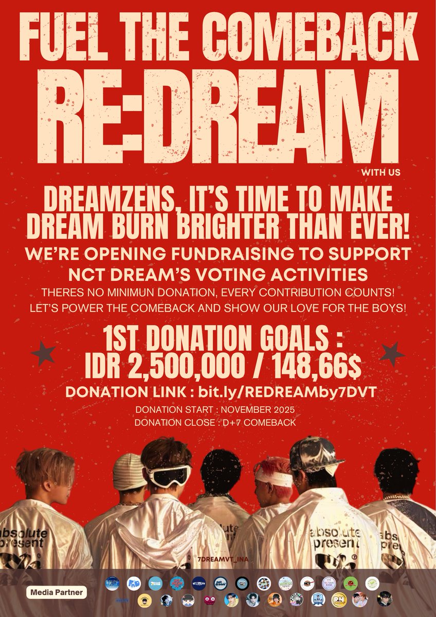 DREAMzens, it’s our time to shine! 🌟

Through RE:DREAM, let’s unite and support NCT DREAM’s comeback — every donation counts. 🩵

Together, we’ll #REigniteTheDREAM and keep their fire burning bright! 🔥✨️

🔗 bit.ly/REDREAMby7DVT 

#NCTDREAM <a href="/NCTsmtown_DREAM/">NCT DREAM</a>