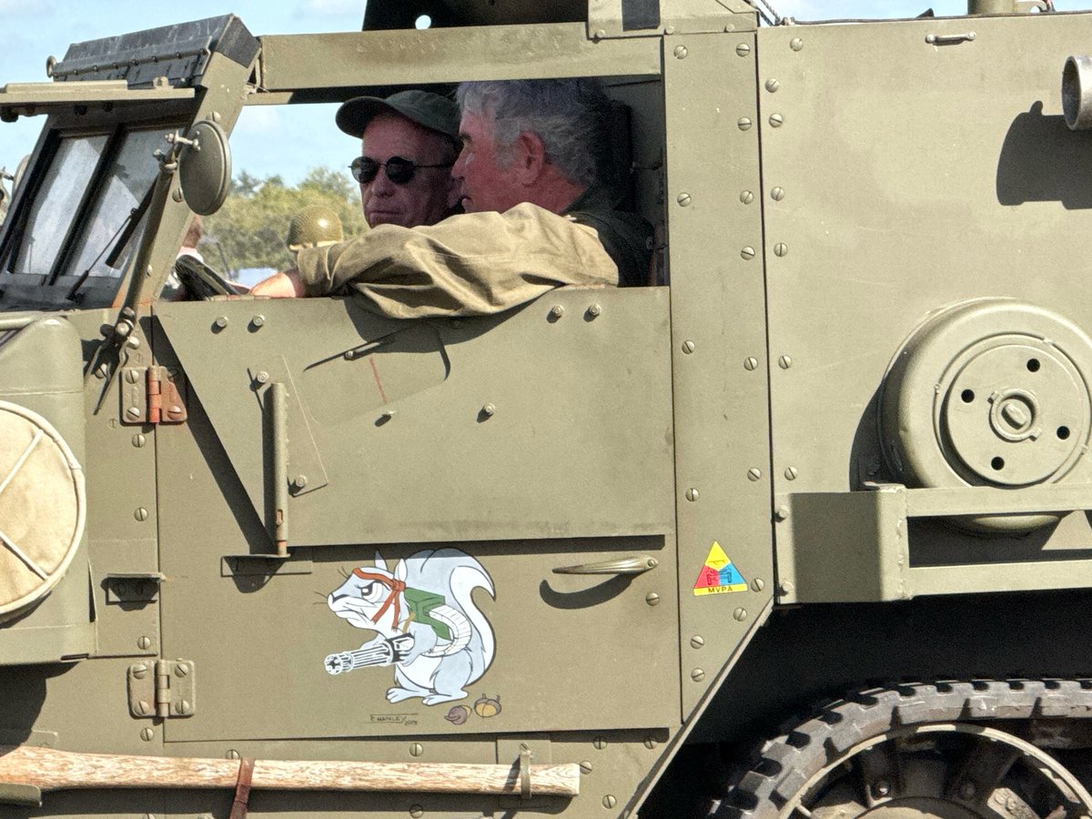 POVWW2's tweet photo. Fantastic day at the Zephyrhills Museum of Military History Battle for Veterans! 🪖💥 Got great ambient sound and interviews you'll hear in a special bonus podcast episode. 🎧🎙Hats off to the talented folks at @ww2armor  for a thrilling reenactment!
#WW2 #WorldWar2 #WWII https://t.co/ZVwUlTqmgH