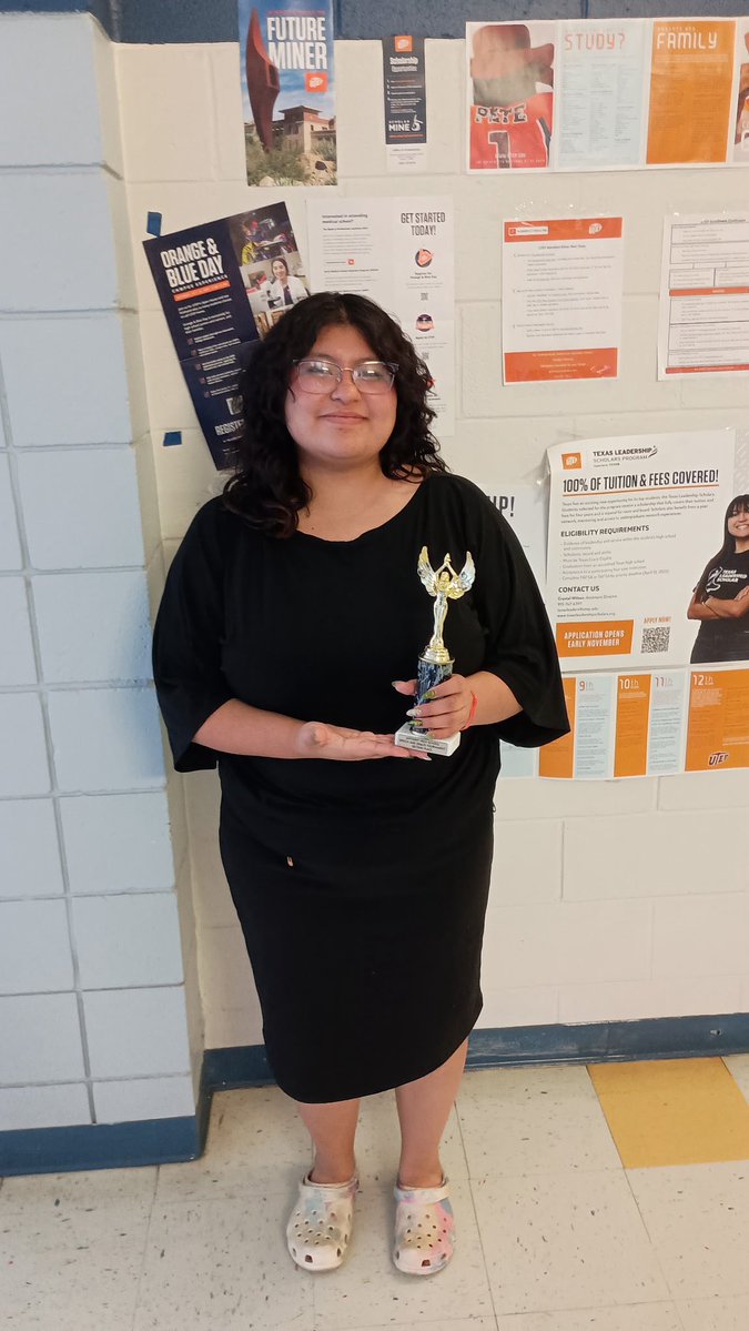 👏 Congratulations to Savannah for earning 2nd Place in Program Oral Interpretation! Your dedication, expression, and talent continue to inspire! 🎭🦅💙💛 <a href="/TroyEnriquezSE/">T. Enriquez SEHS</a>