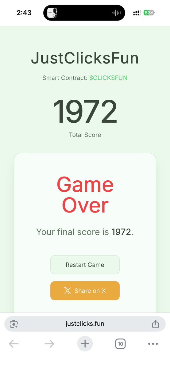 Frank_Fi1's tweet image. I scored 1972 points in justclicks.fun! 🟢
Can you beat me? 😎
 @JustProjectsFun 

#JustProjectsFun #JustFun #JustClicksFun #ClicksFun #Memecoin #Crypto #PumpFun #Solana