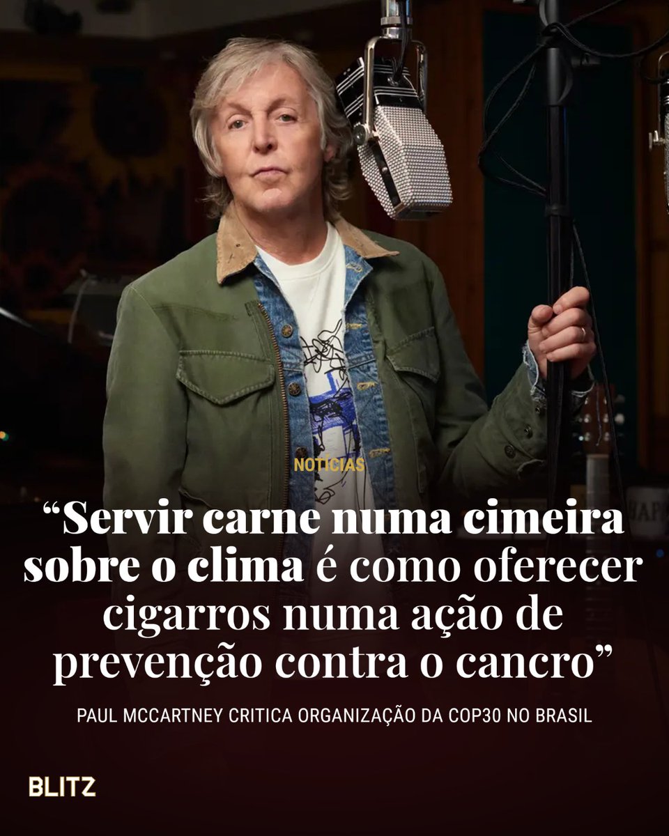 expresso's tweet image. “A indústria agropecuária é uma das principais causas da deflorestação e da catástrofe climática que está a destruir o planeta”, sublinhou Paul McCartney.

Leia as declarações: expresso.pt/blitz/2025-11-…