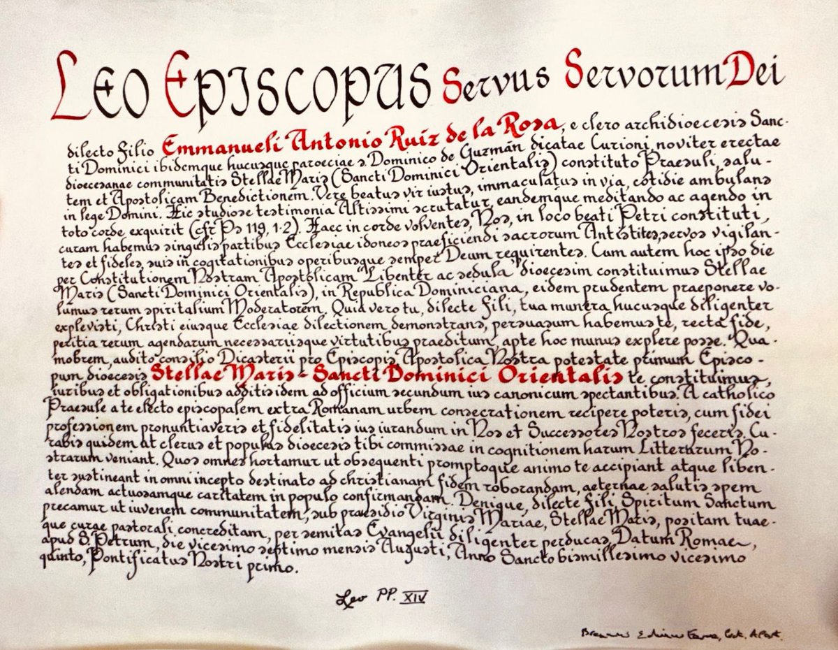 📜 Con la lectura de la Bula  Pontificia, la Iglesia en República Dominicana se llena de gozo. 

¡Nace la Diócesis de Stella Maris! ⚓️
 
#SignosEpiscopales #GraciaYMisión #DiócesisStellaMaris ⚓ #IglesiaEnMisión #MonsManuelRuiz #NuevaDiócesisRD #UnidosEnLaFe #ObisposRD #CED