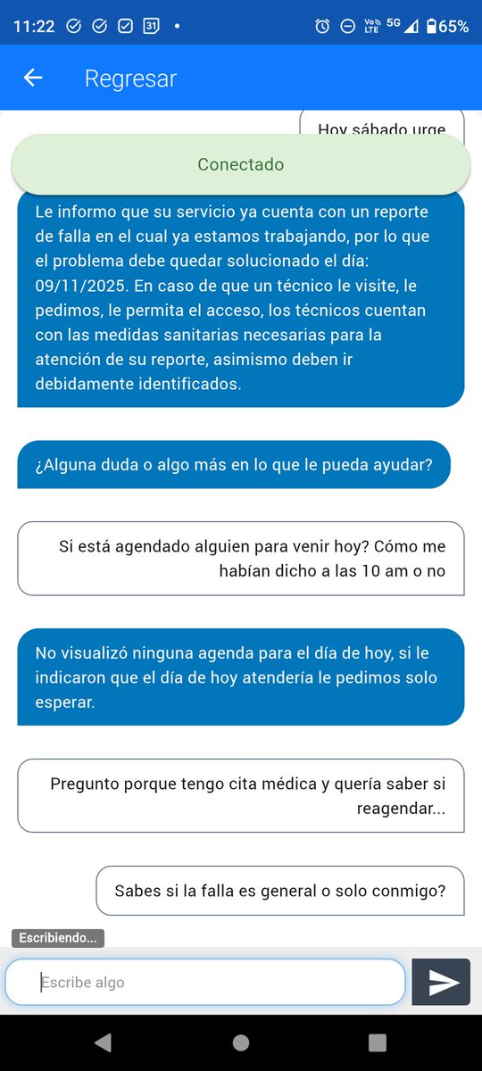 Yazminska's tweet photo. @TELMEXSoluciona llevo desde el jueves temprano sin Internet, metí reporte 028465160 y quedaron de venir y nada, me dijeron después qué no tenían nada en su sistema. Según eso también fue falla en la zona y ahora dicen que no. Urge respuesta, mi trabajo es remoto y dependo de eso https://t.co/8pU6u7F4x3