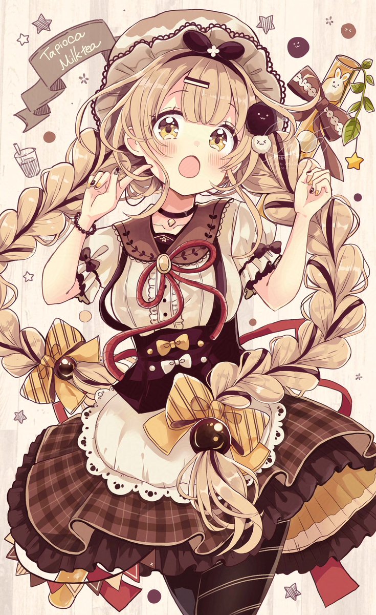 「タピオカミルクティーちゃん #タピオカの日」|佐倉おりこ🍀ぬり絵本5/10発売🎨 ｺﾐﾃｨｱ144【く13b】のイラスト