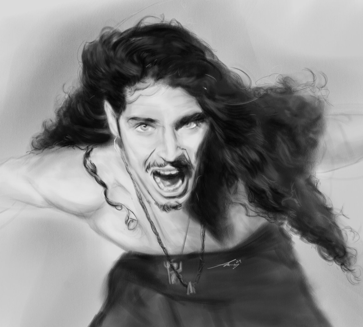 rock hall induction tonight so i’m bringing back a couple of my favorite chris portraits i’ve done ❤️‍🩹