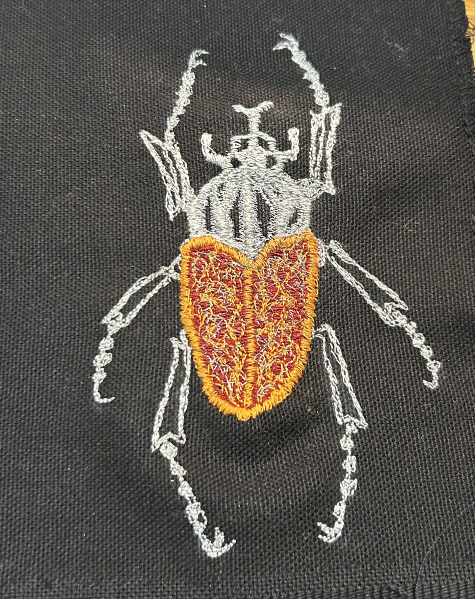 nr1mitskistan's tweet image. little buge patch i made i’m very much enjoying the free motion embroidery it’s so fun