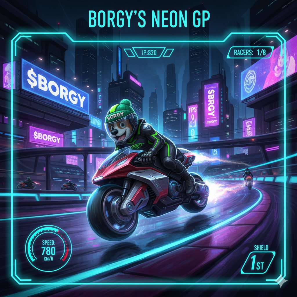 jack342434's tweet photo. Borgy is in the lead at the Neon GP! 🏍️💨

Speeding past the competition at 780 KM/H and proving that $BORGY is the fastest asset in the game. 

When it comes to gains, we don't slow down. 1ST PLACE is the only spot that matters! 💚🚀 @borgysol 

#NeonGP #CryptoRace #BorgyPower https://t.co/xHjPYbCBF8