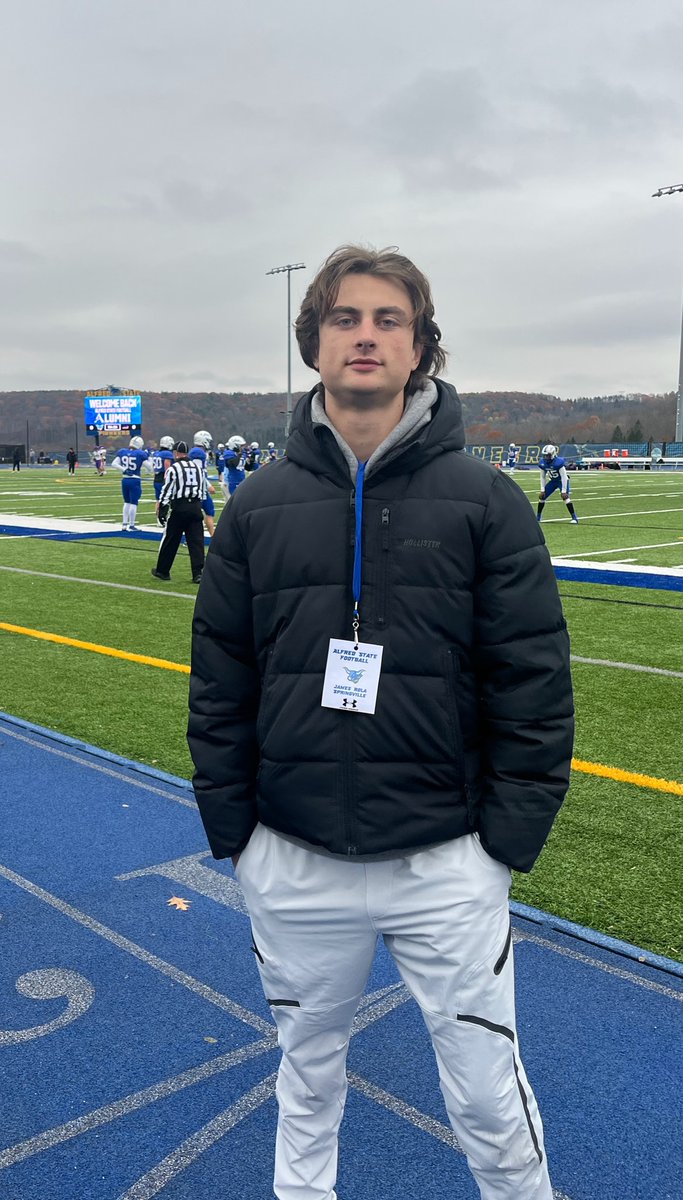 Had a great time at Alfred State today! Thank you for having me down for a game day visit. <a href="/CoachLinnAState/">Scott Linn</a> <a href="/EthanBWilliams/">Ethan Williams</a> <a href="/ALFREDSTATEFB/">ALFRED STATE FOOTBALL</a> <a href="/wny_football/">WNY Football</a> <a href="/SGIfootball/">Springville Football</a>