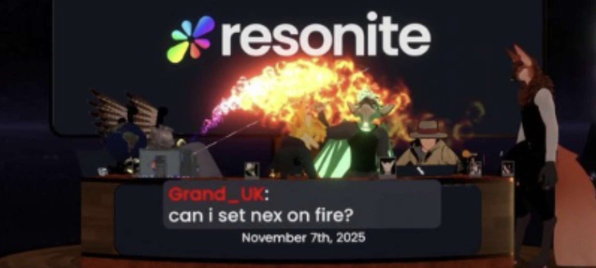 Frooxius's tweet image. Recap stream Q&amp;amp;A segment for @ResoniteApp be like:

#Resonite #gamedev #socialVR