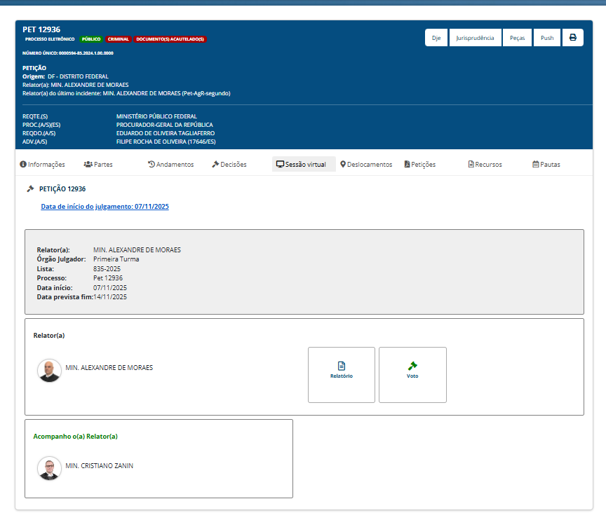 Quando ZANIN (ex-advogado do Lula) acompanha o voto do Moraes para aceitar a denúncia-ficção contra Tagliaferro, ele não apenas VIOLA A CONSTITUIÇÃO FEDERAL (por existir foro de prerrogativa do ex-assessor), mas, principalmente, JOGA NO LIXO OS SEUS ANOS DE ADVOCACIA, e aquilo