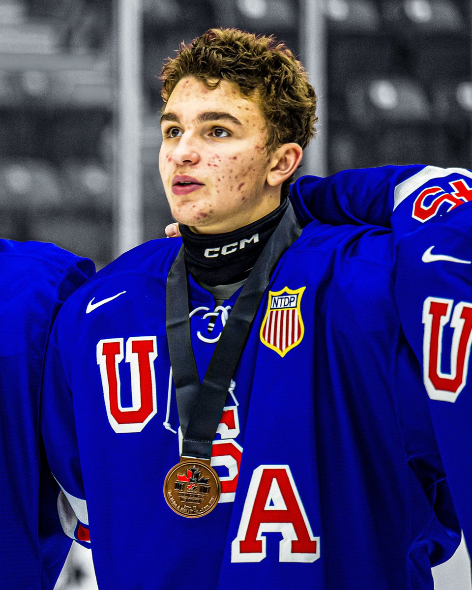 SJSeaDogs's tweet image. Congratulations to #SJSeaDogs prospect Finn Sears on winning bronze with Team USA at the U17 World Challenge! 🥉

#GoDogsGo | #WorldU17