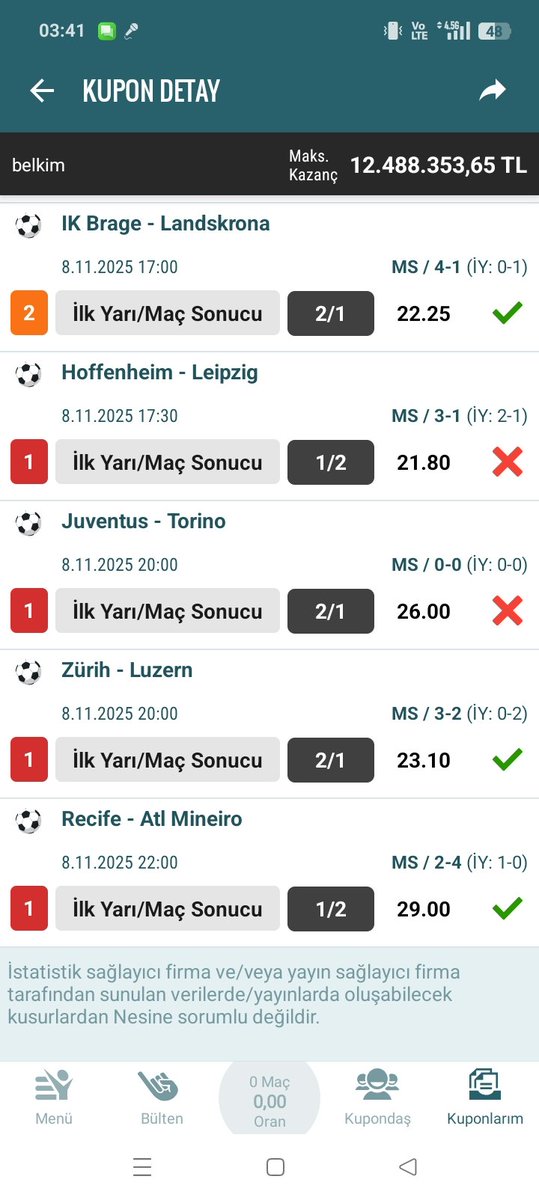 Senin gibi takımım ta... Leipzig ne olurdu çevirseydin şu maçı ya 324 bin lira alacaktım gitti mk😡