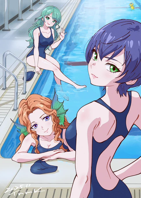 うるわしのアバロン学園 18 水泳部 (ミネルバ、テティス、リコリス) #ロマサガ2R #サガ絵