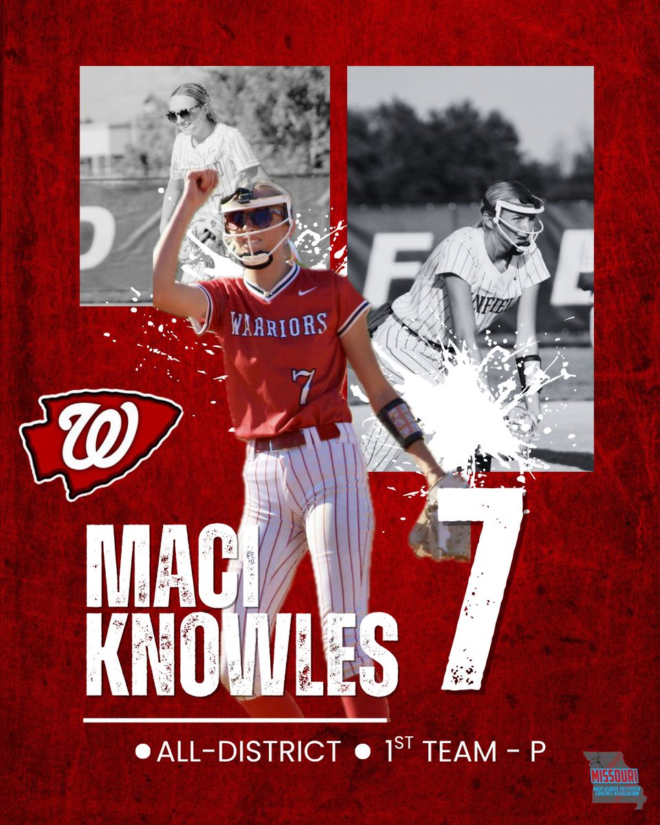 Congratulations to Maci Knowles for earning 1st team All-District (P) honors!!