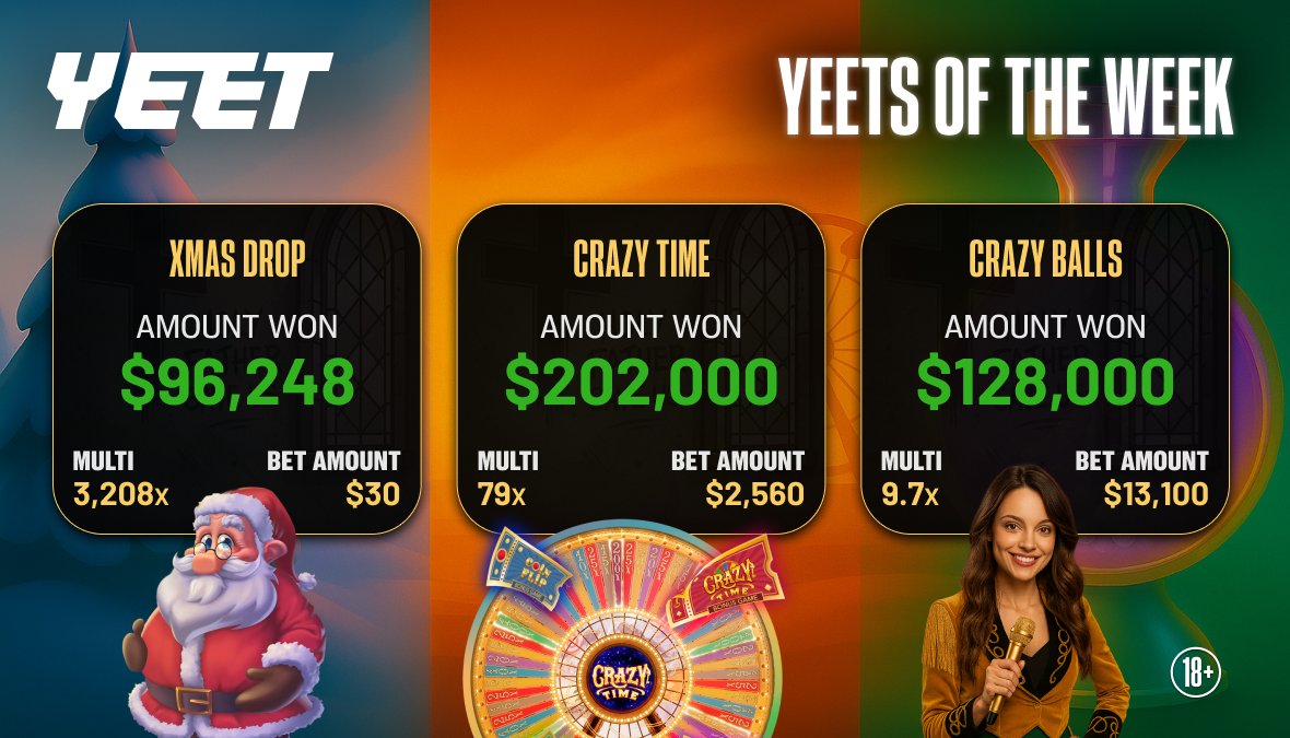 yeet's tweet image. Another week, another pile of wins. YEET it!