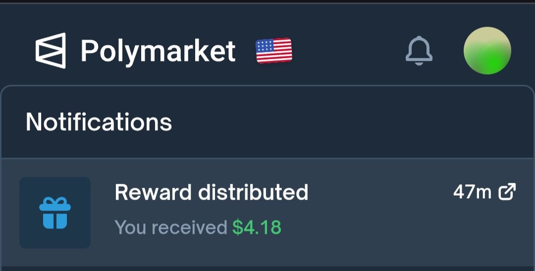 First daily polymarket rewards!
