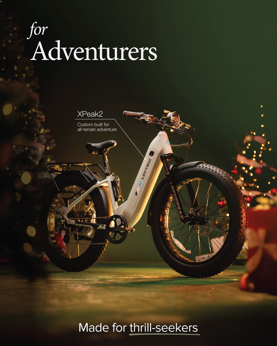 lectricebikes's tweet image. Give a gift that’s ready to go the distance this holiday season! 🎄

Our curated Gift Guide makes it easy to find the perfect eBike or accessory for every explorer, adventurer, and rider on your nice list this winter. 🎁 

Gifts that go the extra mile ➡️ lectricebikes.com/pages/gift-gui…