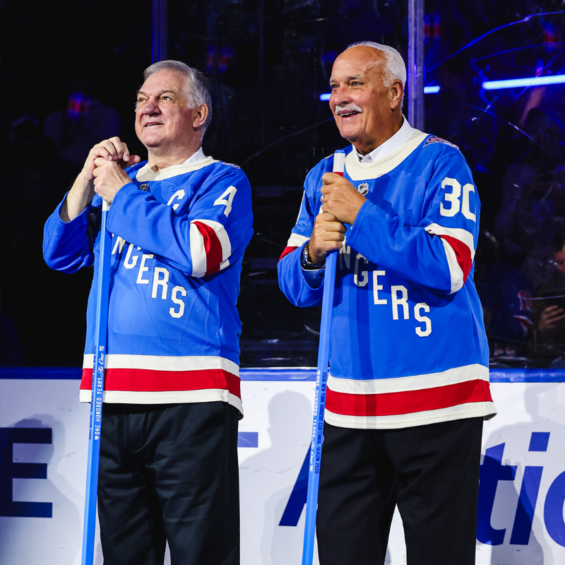 NYRangers's tweet photo. Celebrating a few #NYR legends who turned defining moments into core memories ️💙❤️