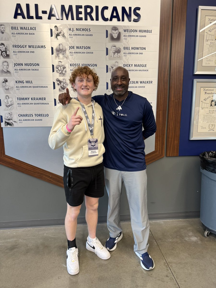 Braden_harbour8's tweet image. I had an amazing time at Rice! Thank you @RiceFootball for the invite to a great game. 
@CoachKerryCooks @Teaguefootball @BrianBrown___ @Scott_AbellFB @nbaker2_ @TraDay_DoThis @_BMac10