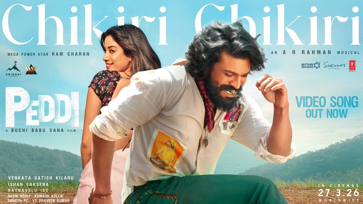 #ChikiriChikiri ❤️‍🔥
▶️ bit.ly/ChikiriChikiri…

Loved dancing to this <a href="/arrahman/">A.R.Rahman</a> sir's special composition ❤️

#PEDDI WORLDWIDE RELEASE ON 27th MARCH, 2026.

<a href="/AlwaysRamCharan/">Ram Charan</a>