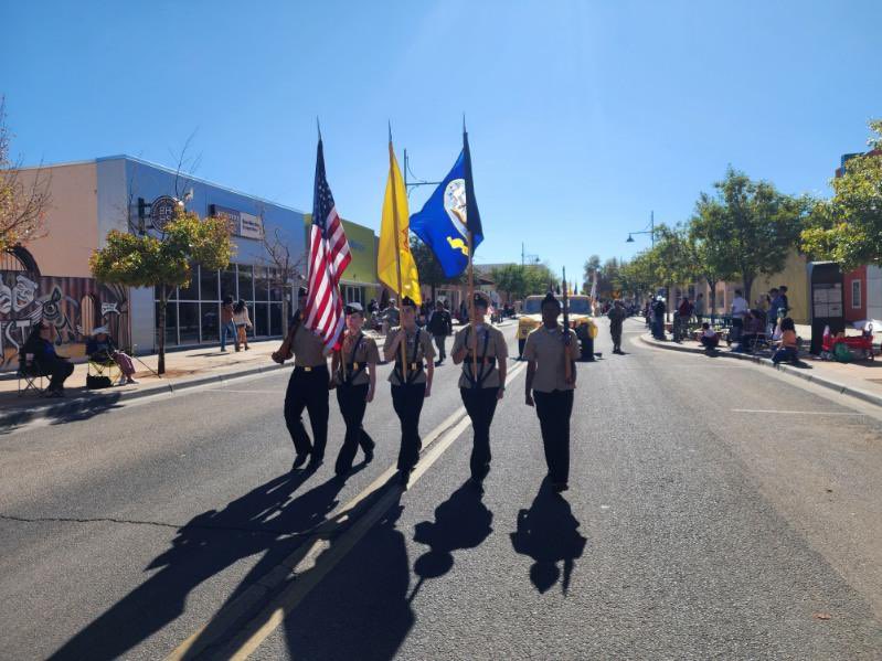 OMHS NJROTC leading the Veterans Day parade today. Go Knights!