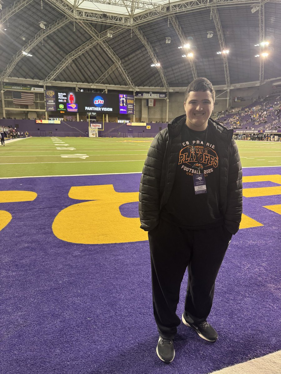 Had a great game day visit <a href="/UNIFootball/">UNI Football</a>! Thanks for the invite <a href="/CoachRVW/">Riley Van Wyhe</a>  <a href="/Coach_OC_/">Owen Chandler</a>  great meeting you <a href="/tstepsis/">Todd Stepsis</a> <a href="/coachricknelson/">Rick Nelson</a>  . Great win! Go panthers!