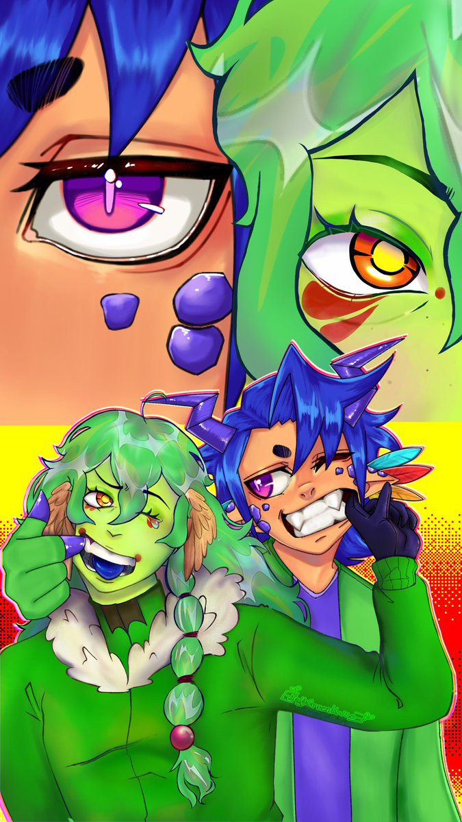 Collab with <a href="/Arrowoak_Art/">🌱𝑱𝒆𝒍𝒍𝒚_𝑮𝒓𝒆𝒆𝒏𝒉𝒐𝒖𝒔𝒆 🌱</a> !! It was super fun and possibly one of the fastest drawings I’ve done lol