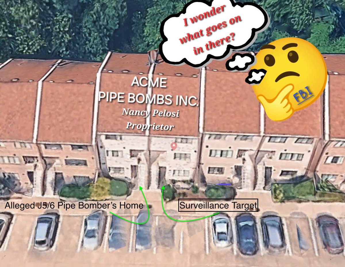 Pipebomber's Northern Virginia townhouse
     was under Surveillance by FBI.