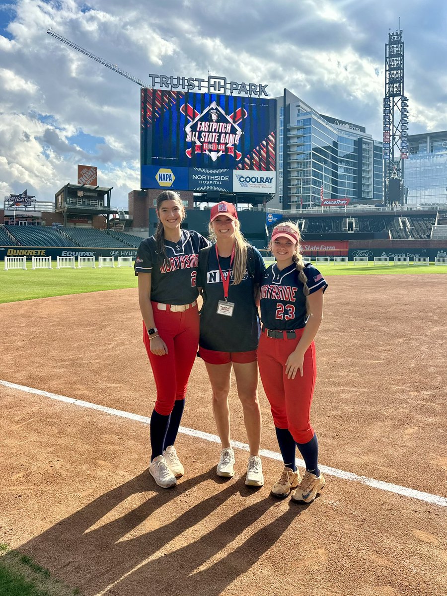 NorthsidePatsSB's tweet photo. Amazing job to @KylieFridley23 and Wetherly Ridley for representing Northside so well in the GADC All-State Game at Truist Park! What an amazing way to end their high school careers. https://t.co/CVoCi8K3tA