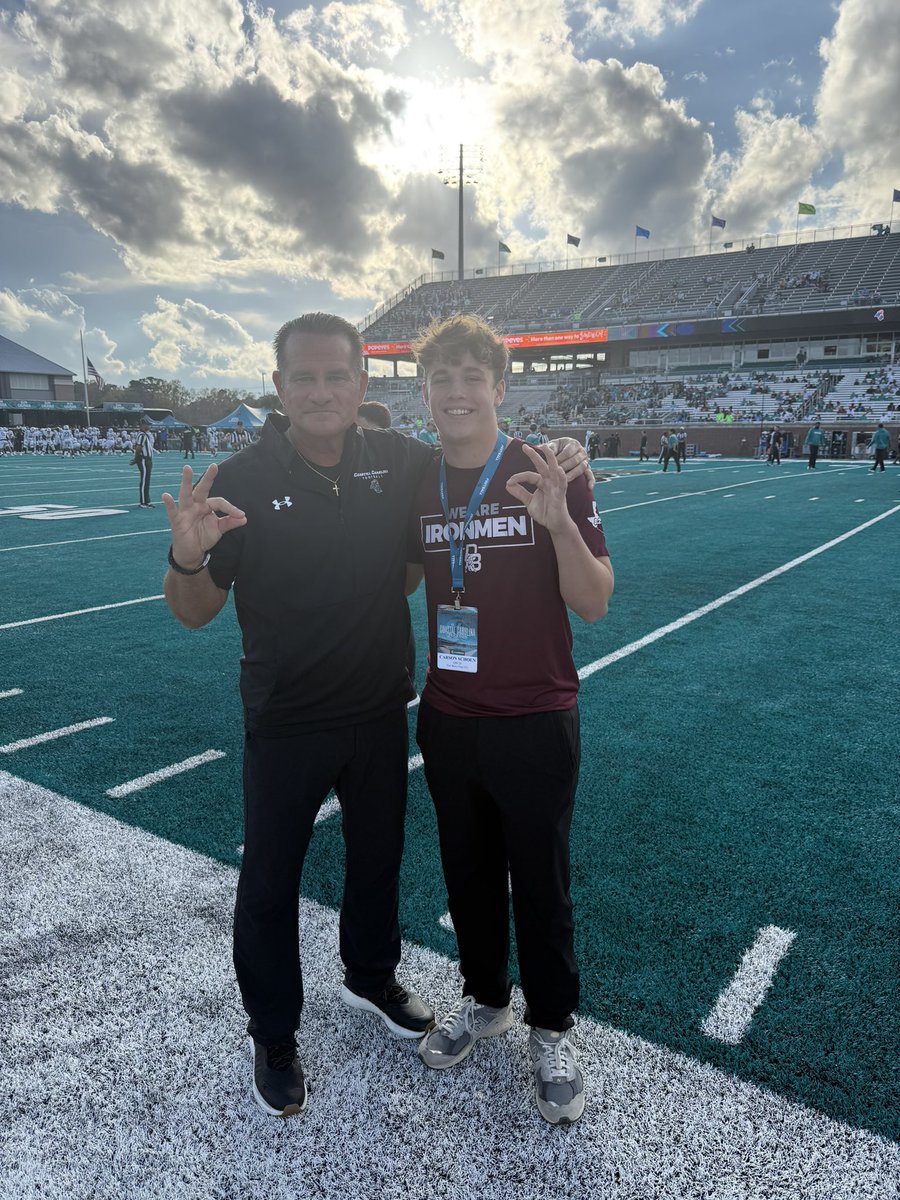 After a great game day visit I'm blessed to have earned my first division 1 offer from Coastal Carolina!! #BOSCO #WE 
<a href="/ScottAligo/">𝗦𝗖𝗢𝗧𝗧 𝗔𝗟𝗜𝗚𝗢</a> <a href="/Coachtimbeck/">Tim Beck</a> <a href="/CCUCoachDrew/">Drew Hollingshead</a> <a href="/Cody_High/">Coach High</a> <a href="/CoAcHKeLZZz3/">Markell Harrison</a> <a href="/edaniels77/">EJ Daniels</a>
