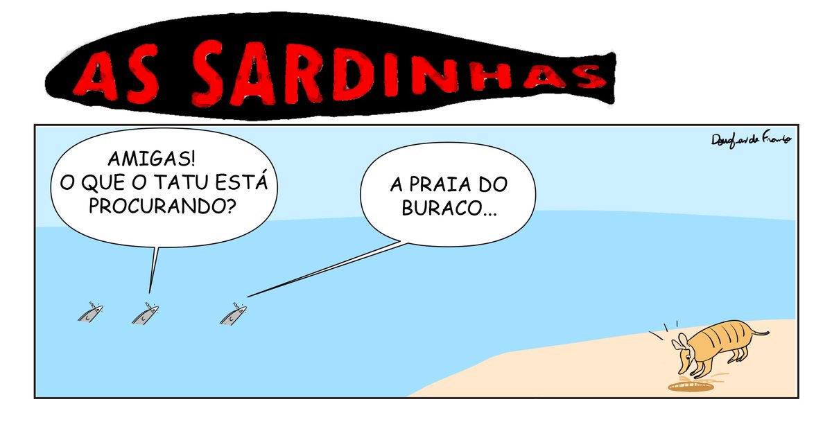 ASSARDINHAS's tweet photo. AS SARDINHAS  em    A praia do buraco!
#praiadoburaco #cartum #tirinha https://t.co/XNZtrL1NRf