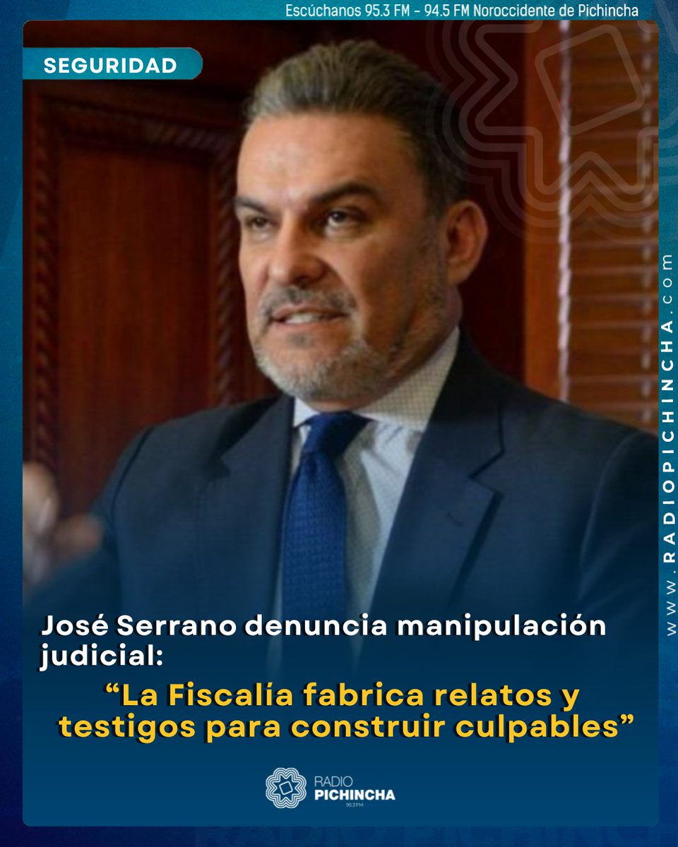 radio_pichincha's tweet photo. 🔒 #Seguridad | El exministro alerta sobre un patrón de versiones guiadas, testimonios preparados y pruebas inexistentes. Señala que el caso del magnicidio de Fernando Villavicencio se basa en narrativas fabricadas.
Los detalles ⤵️
https://t.co/1aWZh5pQ08 https://t.co/hEnuQzhyGk