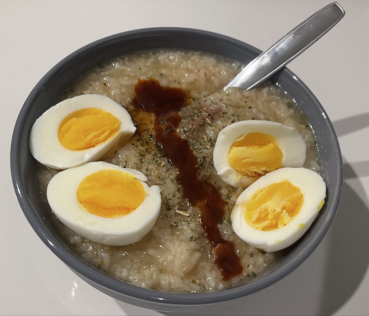 I made Congee with some beef for the first time. I’m sad the eggs overcooked when I was doing gacha dailies