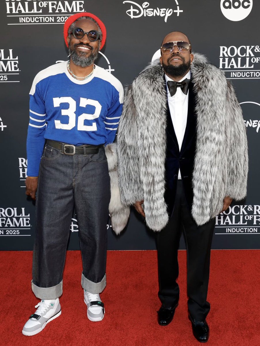 Outkast arrives at the 2025 Rock &amp; Roll Hall of Fame induction.