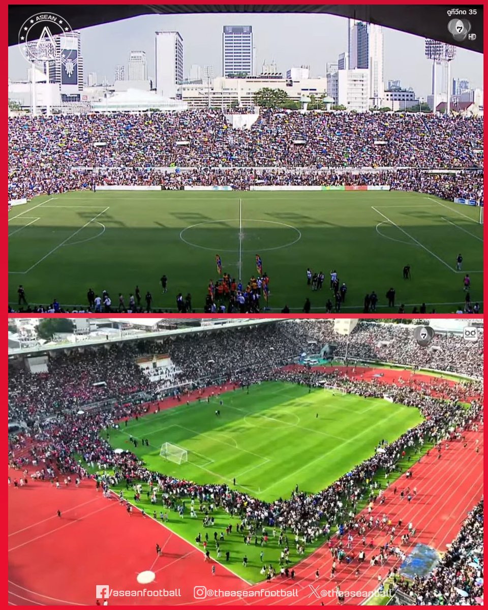 🇹🇭🔥An incredible atmosphere at the Thailand University 7-a-side Football Final on November 8, where 35,000 passionate fans packed the Supachalasai Stadium to cheer for their teams! 🏟️🙌

That even many matches in Thai League or ASEAN domestic leagues can only dream of! 😍⚽