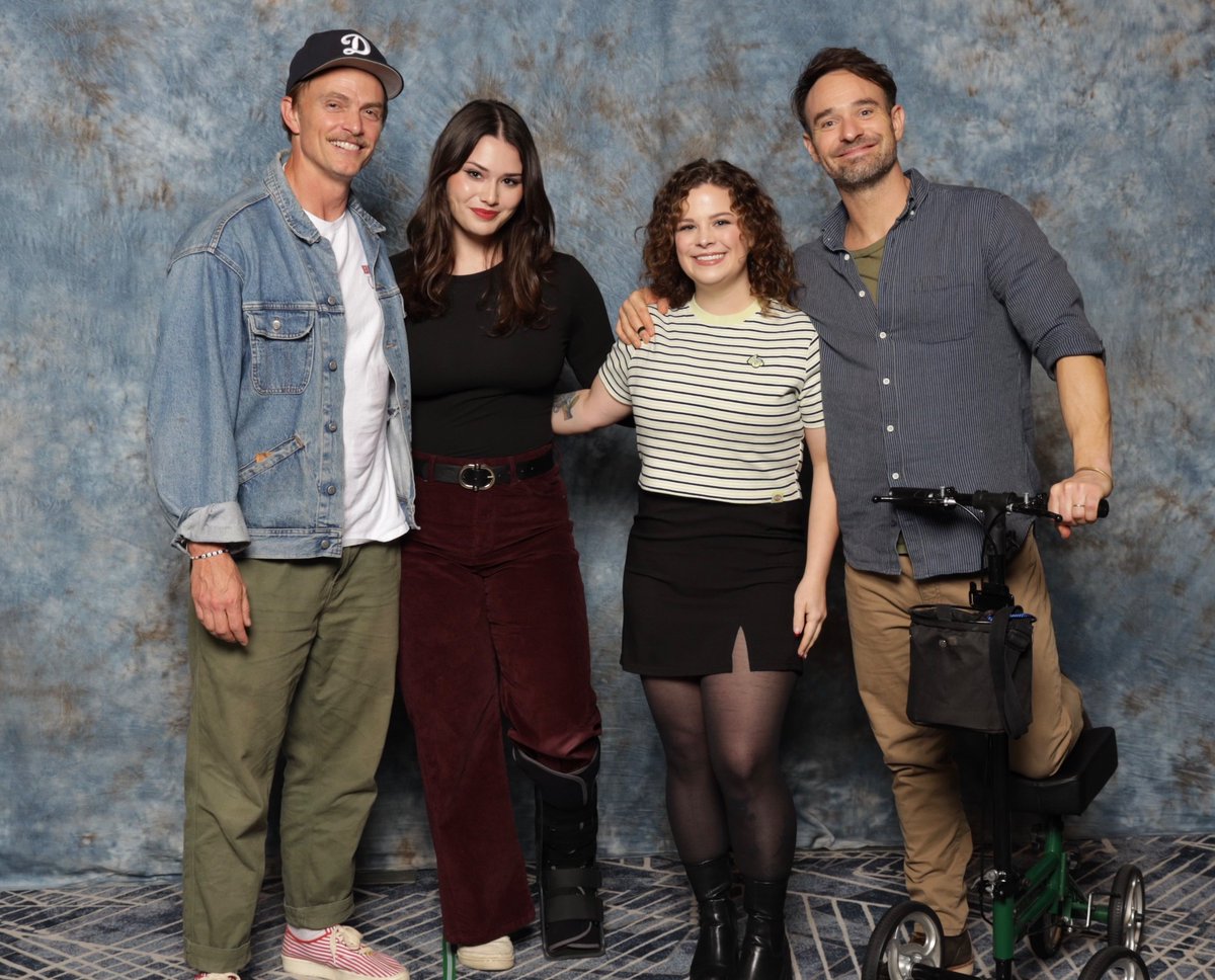 emmabsheridan's tweet image. Charlie insisting on using my knee scooter for the pic was so 😭😭😭😭😭😭 @Krusty_Krista_ @WilsonBethel #RICC #Daredevil