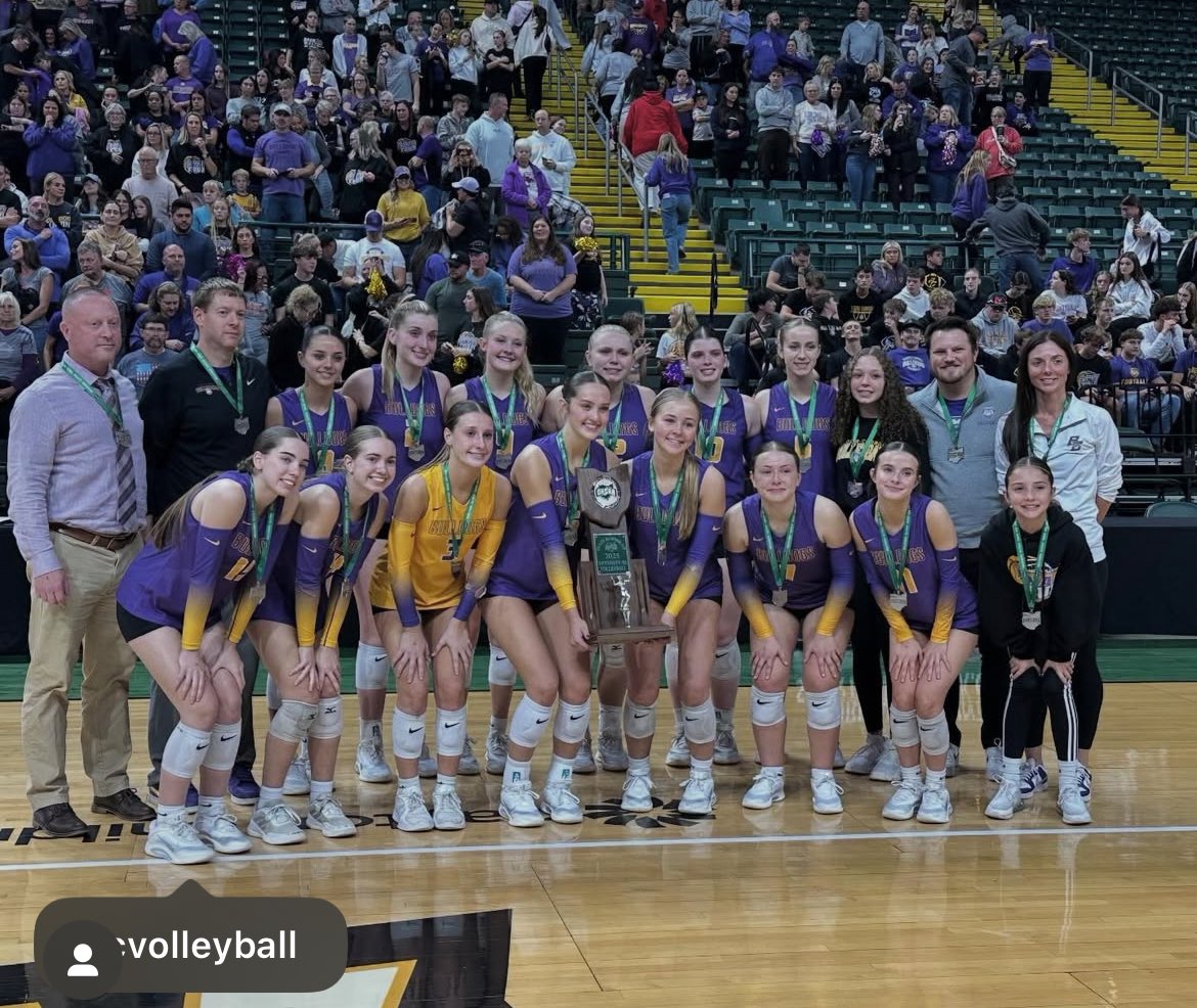 BCBulldogsVB's tweet image. What a season. Division 3 State Runner-Up💜🏐💛