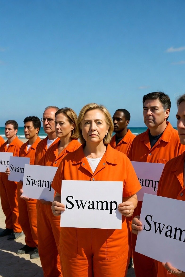 zaida_alicea's tweet photo. @RealSLokhova @RealSLokhova @Techno_Fog Gitmo's orange jumpsuits are tailored for Strzok &amp; Page—hotel affair exposed by wifey's sleuthing? Enjoy eternal Gitmo sun, traitors! ☀️🧴🚫 No SPF for seditious lovers. Declass the rest, lock 'em up! #RussiagateHoax #GitmoBound 🇺🇸 https://t.co/vToYgCfFSC