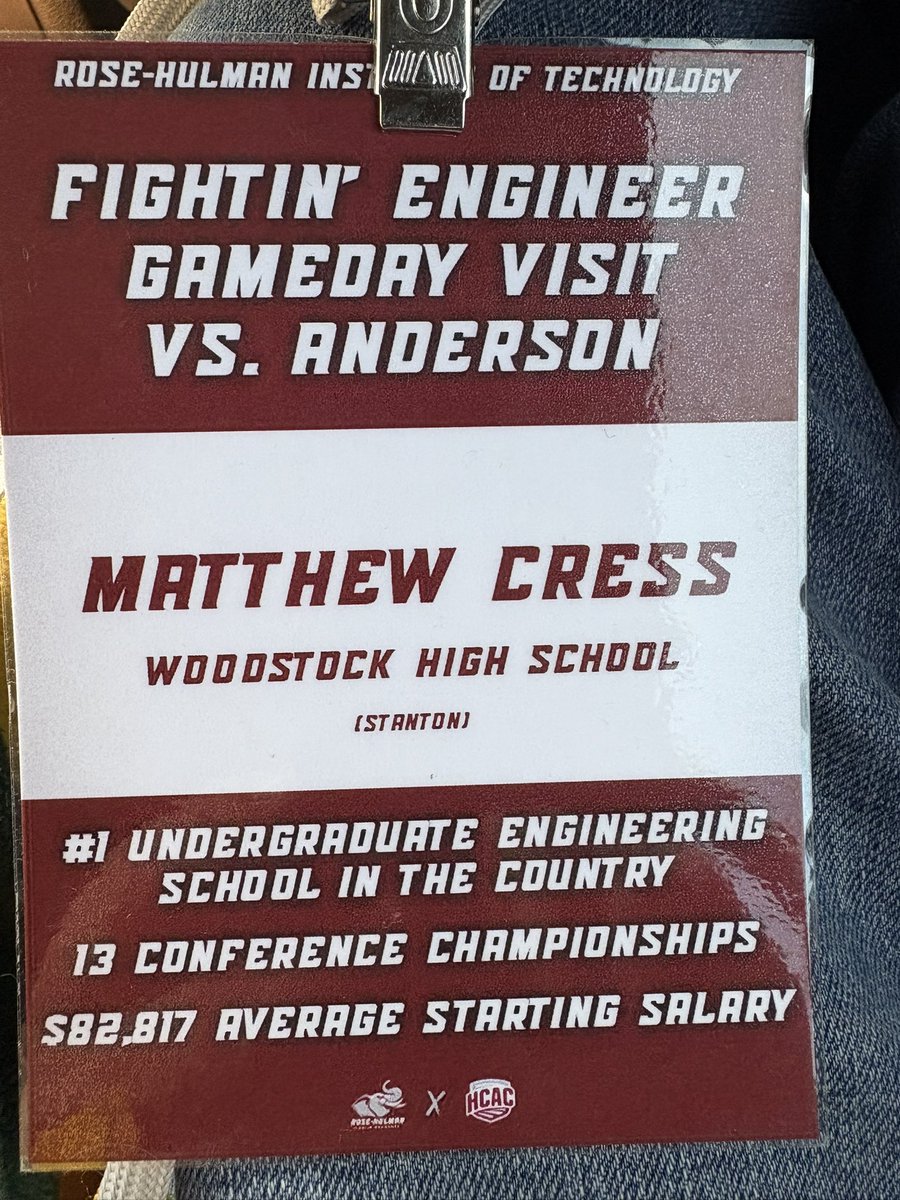 Had an awesome gameday visit at Rose-Hulman today! Huge thank you to <a href="/Coach_Stanton1/">Jeffrey Stanton</a> and <a href="/CoachSkibba/">Lucas Skibba</a> for the invite. It was awesome seeing a dominant win to give the team a shot at a bowl game next week! Super excited to hopefully be on campus again soon! <a href="/DeepDishFB/">DEEP DISH FOOTBALL</a> <a href="/TopGunQB/">COACH HOFF</a>