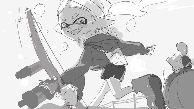仕事が落ち着いてきて、絵を描く欲が生まれつつあります。スプラかオリジナルか。 