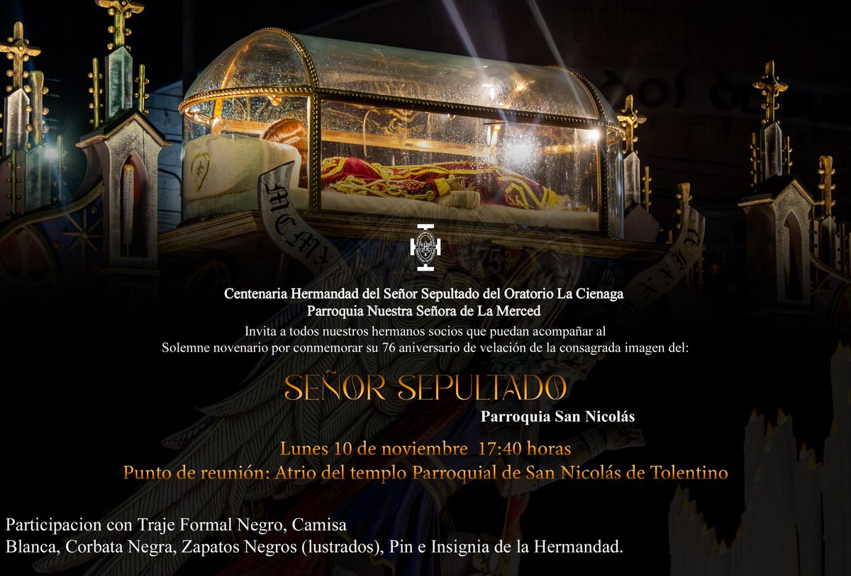 CHSSLaMerced's tweet photo. Cordialmente invitados Hermanos Socios.

#chsslamerced 
#medioschss 
#másdeunsigloencomunióneterna https://t.co/tWx3NMBcbL