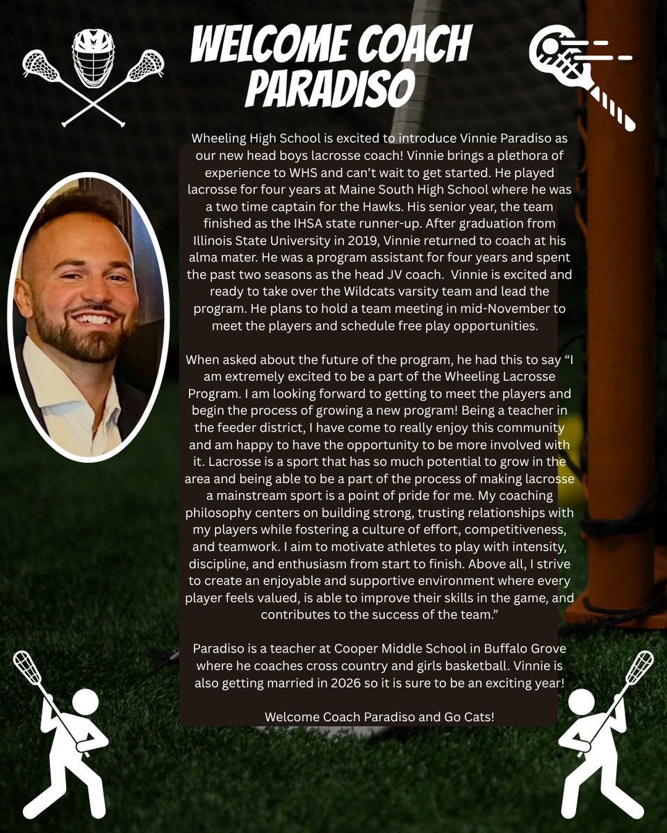 Saturday night sneak peak for the 2026 boys lacrosse program.  Welcome Coach Paradiso!  Let’s Go Cats! 🐱 🥍💙🔥