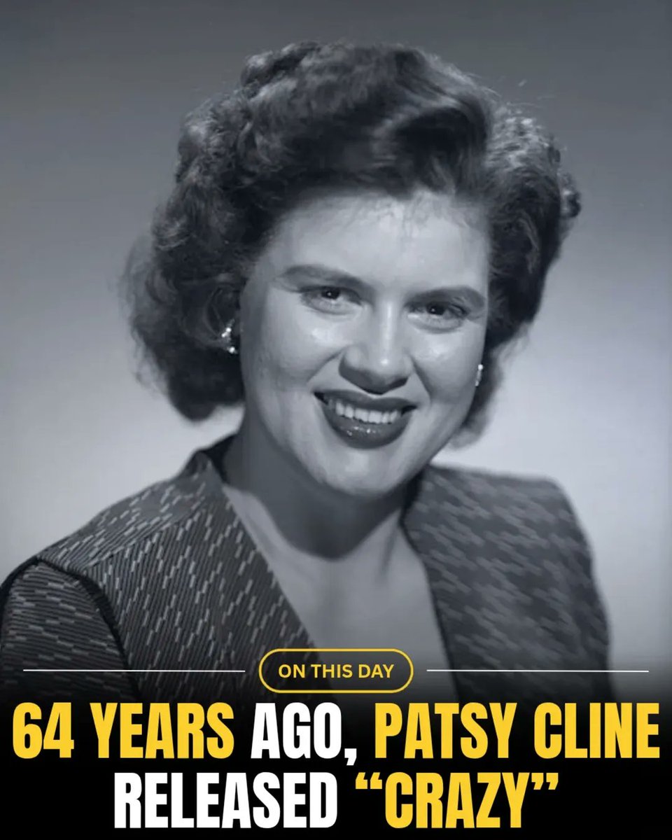 💫⚘️On October 16, 1961, Patsy Cline released “Crazy.” Written by Willie Nelson, the song became one of Cline’s signature hits and a timeless country classic. With her emotional vocals and the song’s smooth, melancholic tone, “Crazy” crossed over to the pop charts and