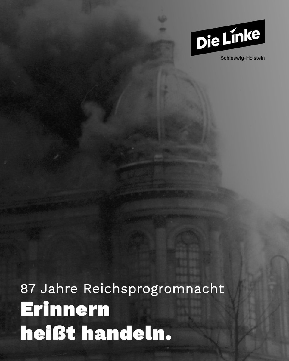 📅 9. November – Erinnern heißt handeln.

Heute gedenken wir der Opfer der Novemberpogrome von 1938. In dieser Nacht brannten Synagogen, jüdische Geschäfte wurden zerstört, Menschen wurden verfolgt, verschleppt und ermordet – weil sie Jüdinnen und Juden waren.

🧵