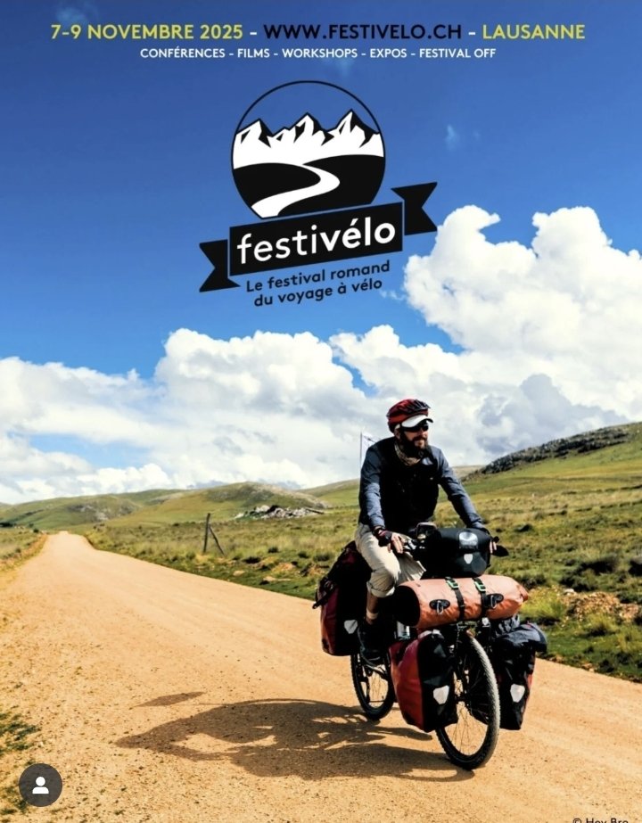 HeyBroTrip's tweet photo. Aujourd'hui, Kevin sera au @festivelo_CH à Lausanne pour présenter notre film Le Temps d’une Aventure à Vélo. Une nouvelle occasion de partage entre voyageurs, passionnés et curieux pour continuer de faire vivre le voyage. https://t.co/qpg96pDAuI