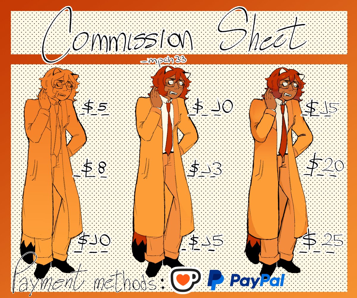 _mpch33's tweet photo. OPEN C*MMISSIONS !!
more info bellow!!
Price in dollars // Precio en soles
#commissionsopen #kofi #commissionsheet https://t.co/wVNOtO1XQ7