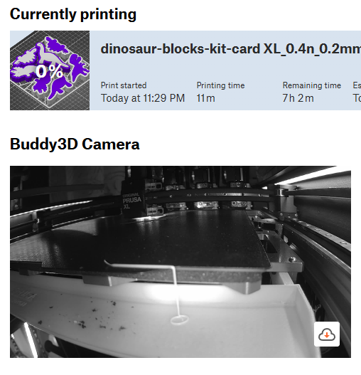 reprinted3D's tweet photo. However, I'm still only getting stills in #PrusaConnect, and in black-and-white (sigh). Is there a way to see full color images, and/or to have it be video?
Also, do you know how to record timelapses? https://t.co/tP7AgXQeYU