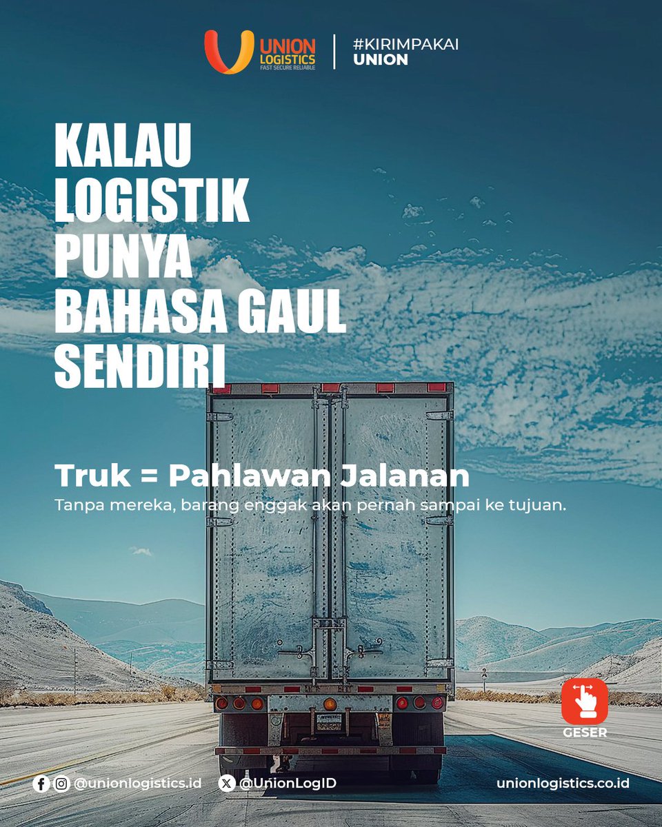 UnionLogID's tweet image. Punya istilah gaul logistik lainnya?
Tulis di komen ya!