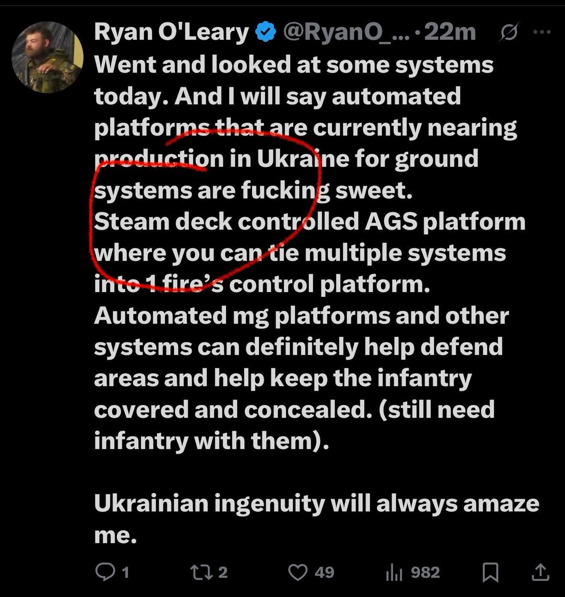 DecodingTrolls's tweet image. ⚡️Gaming consoles controlling real weapons’ systems.

@valvesoftware creates Steam consoles to help gamers pass the time. When gamers go to war, they bring their @Steam controllers with them. Ukrainian defenders now use gaming consoles created for war games to defend their people…